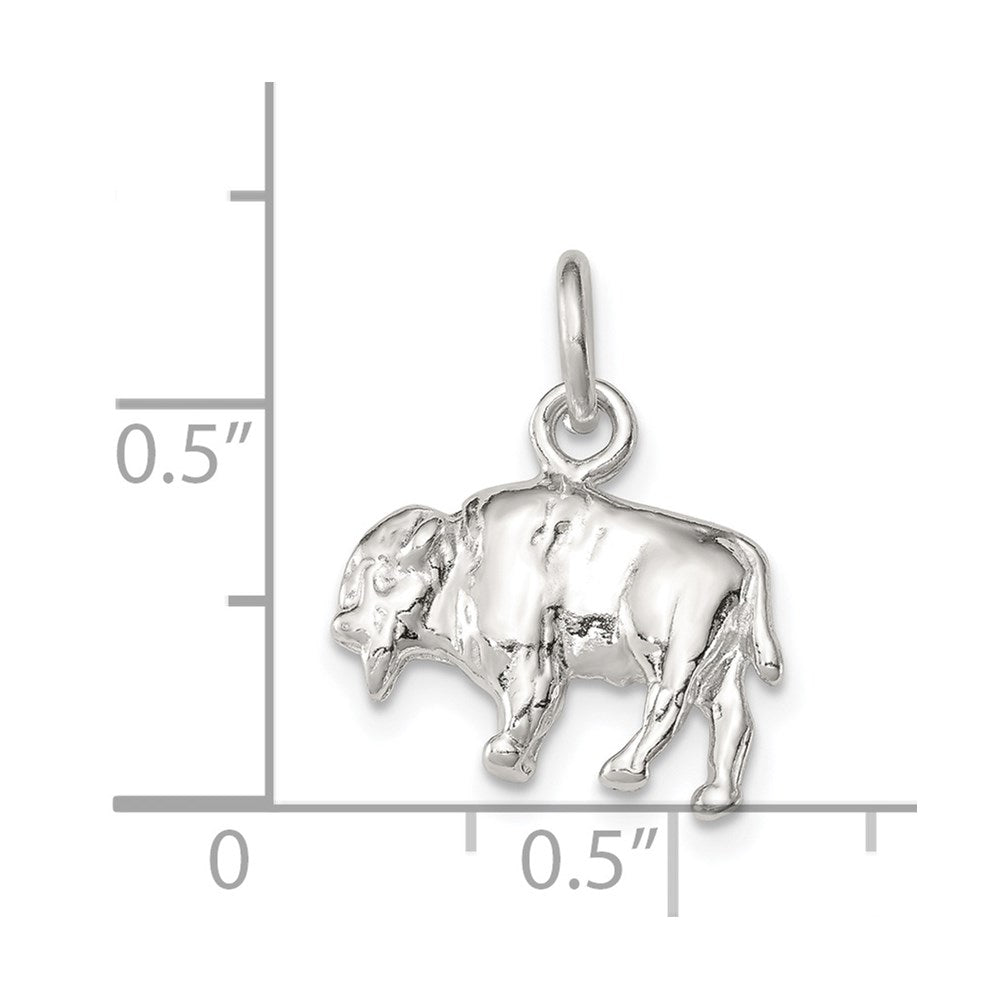 Sterling Silver 3-D Buffalo Charm