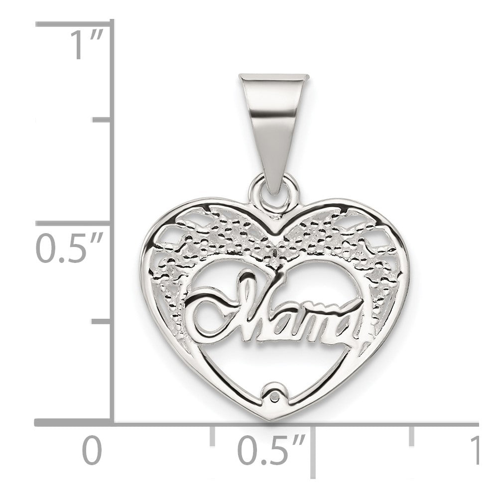 Sterling Silver Mama Heart Charm