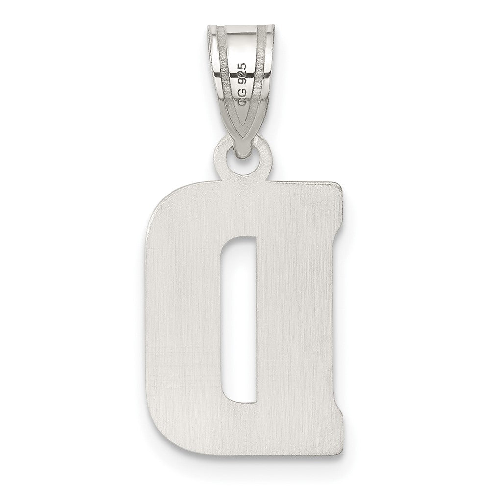 Sterling Silver Rhodium-plated Letter D Initial Pendant