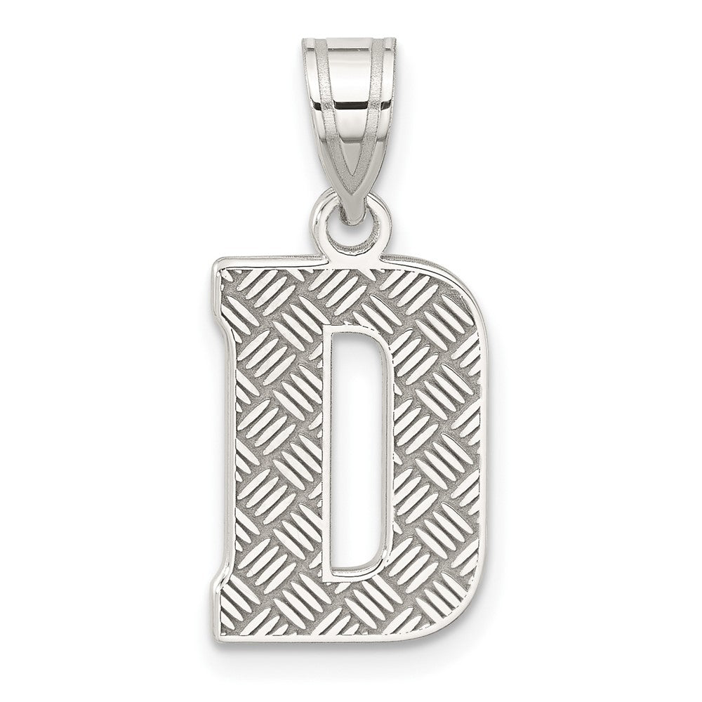 Sterling Silver Rhodium-plated Letter D Initial Pendant