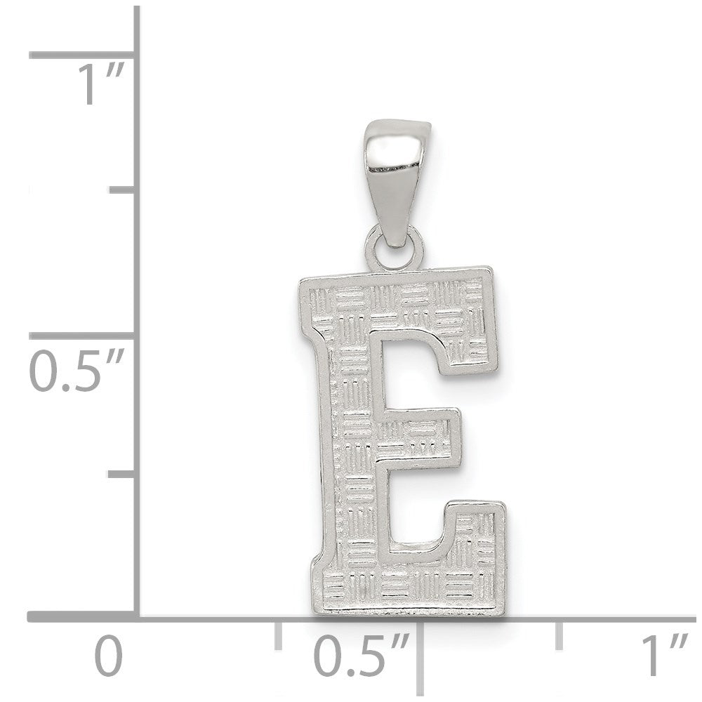 Sterling Silver Rhodium-plated Letter E Initial Pendant