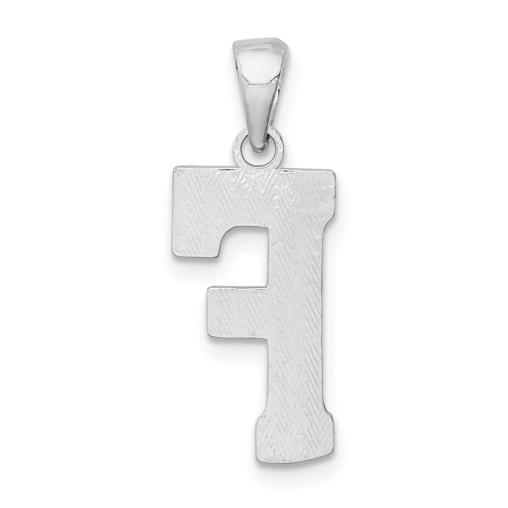 Sterling Silver Rhodium-plated Letter F Initial Pendant