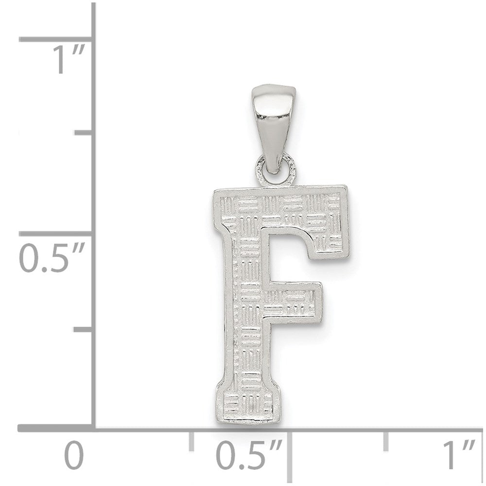 Sterling Silver Rhodium-plated Letter F Initial Pendant