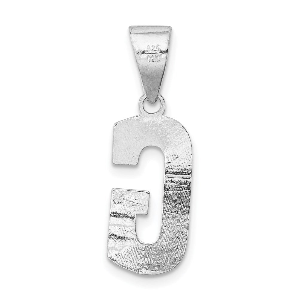 Sterling Silver Rhodium-plated Letter G Initial Pendant