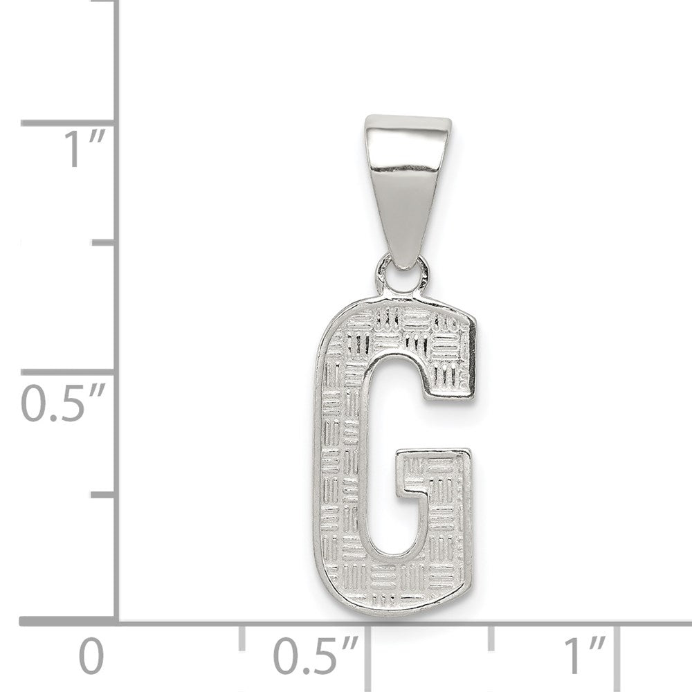 Sterling Silver Rhodium-plated Letter G Initial Pendant