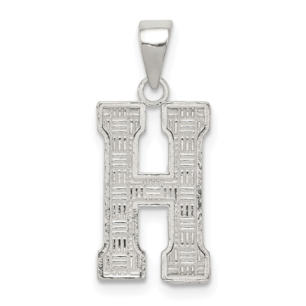 Sterling Silver Rhodium-plated Letter H Initial Pendant