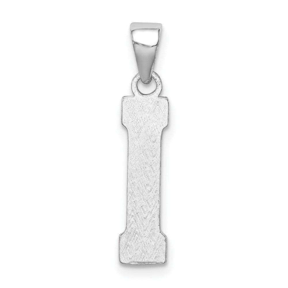 Sterling Silver Rhodium-plated Letter I Initial Pendant