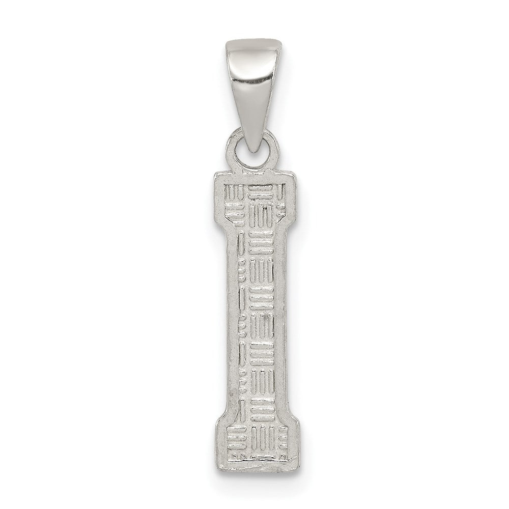 Sterling Silver Rhodium-plated Letter I Initial Pendant