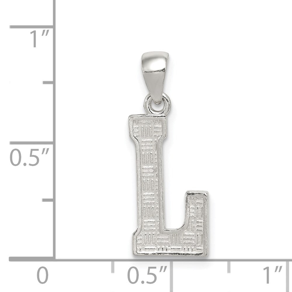 Sterling Silver Rhodium-plated Letter L Initial Pendant