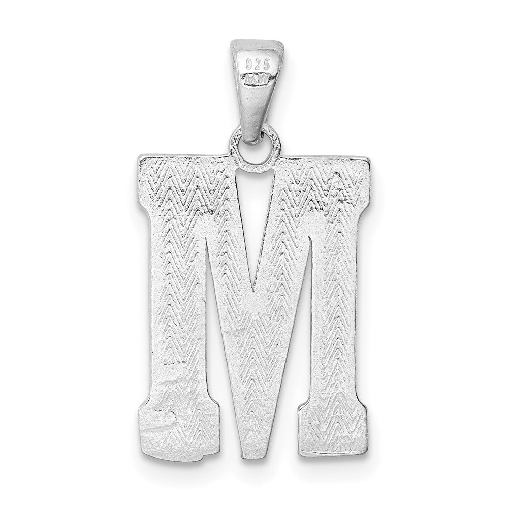 Sterling Silver Rhodium-plated Letter M Initial Pendant