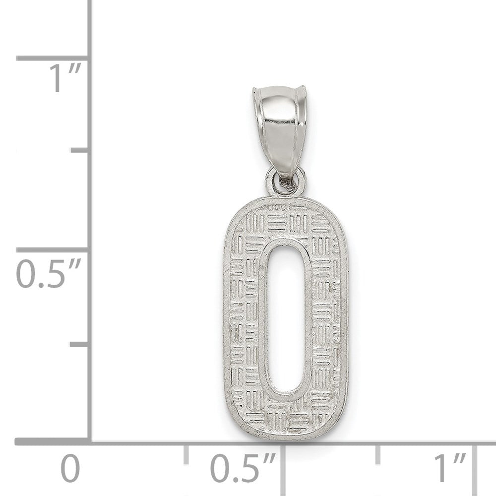 Sterling Silver Rhodium-plated Letter O Initial Pendant