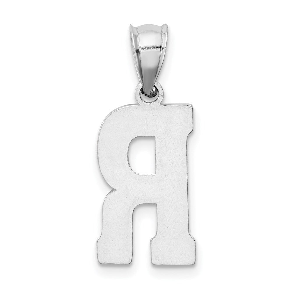 Sterling Silver Rhodium-plated Letter R Initial Pendant