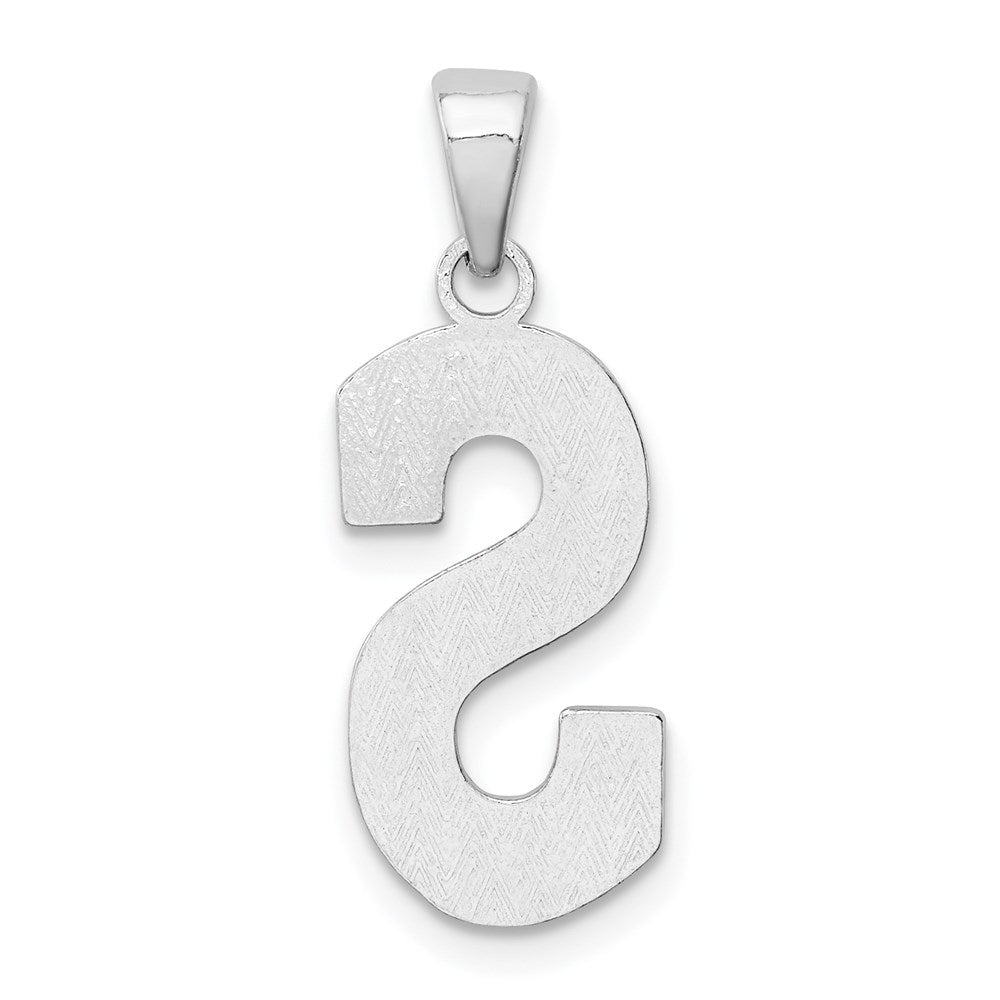 Sterling Silver Rhodium-plated Letter S Initial Pendant