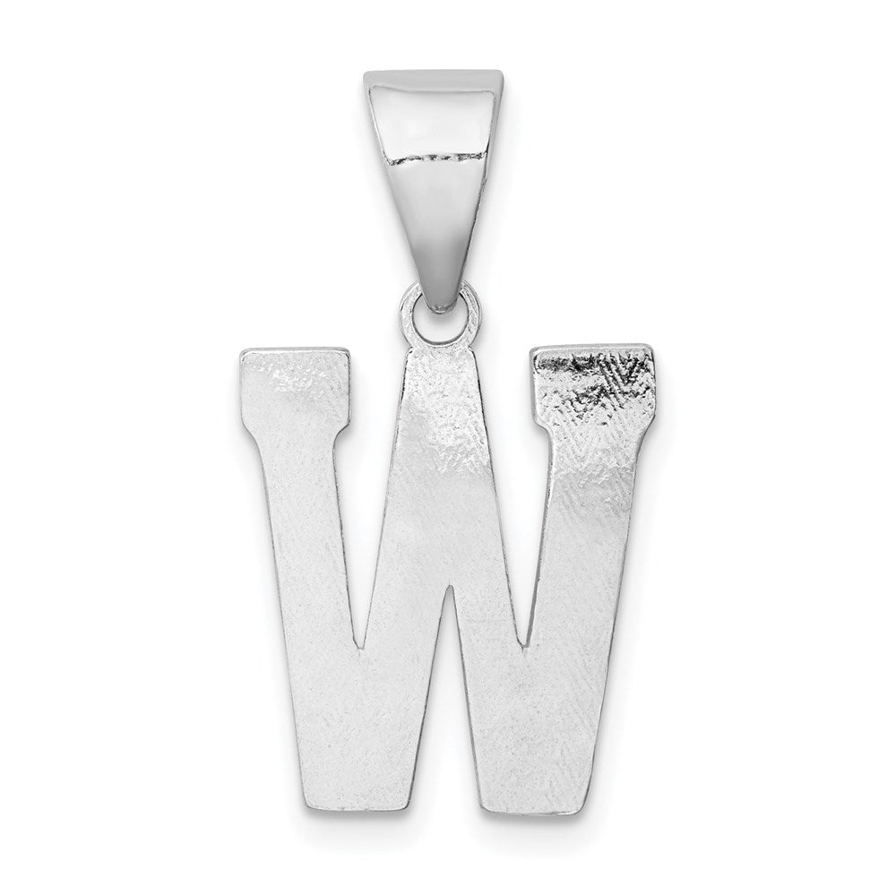 Sterling Silver Rhodium-plated Letter W Initial Pendant