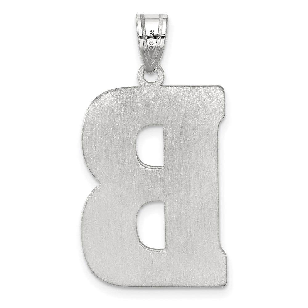 Sterling Silver Rhodium-plated Letter B Initial Pendant