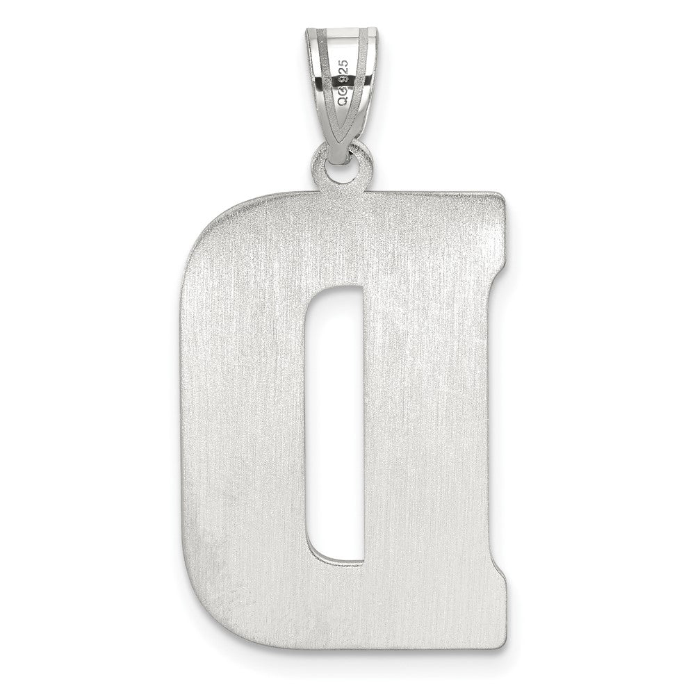 Sterling Silver Rhodium-plated Letter D Initial Pendant