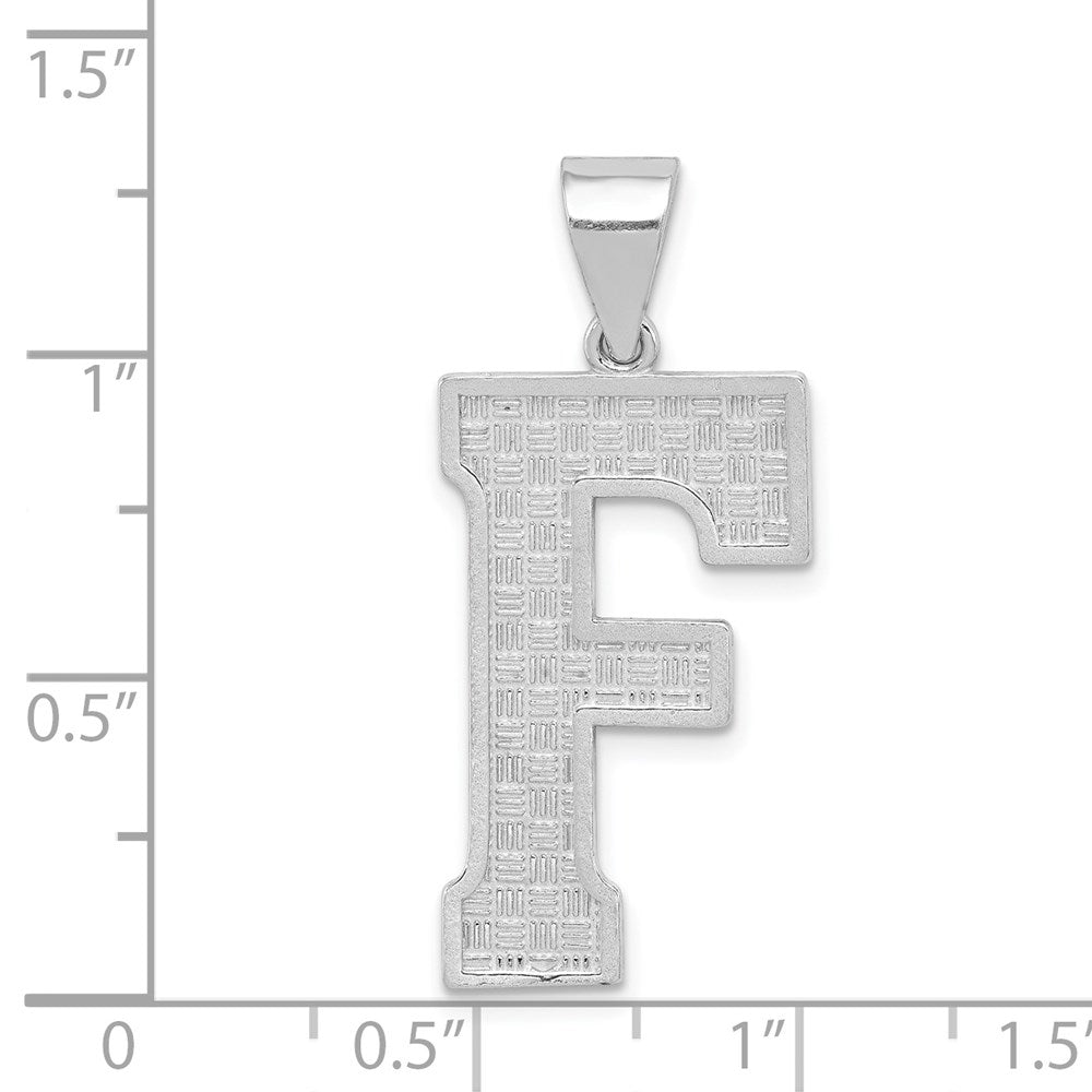 Sterling Silver Rhodium-plated Letter F Initial Pendant