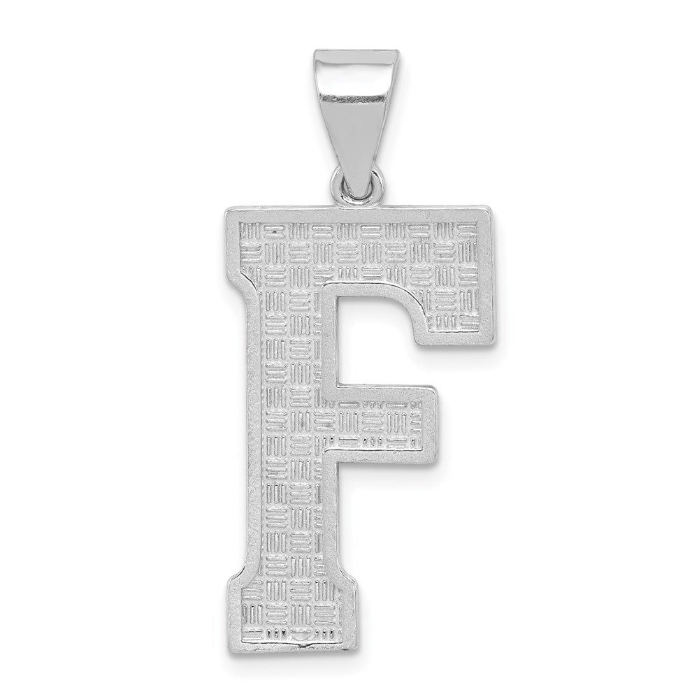 Sterling Silver Rhodium-plated Letter F Initial Pendant