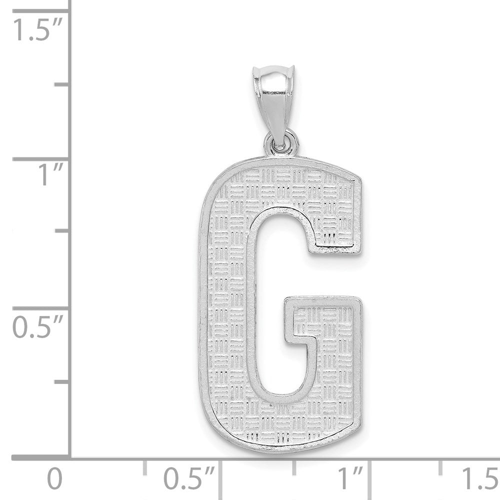 Sterling Silver Rhodium-plated Letter G Initial Pendant