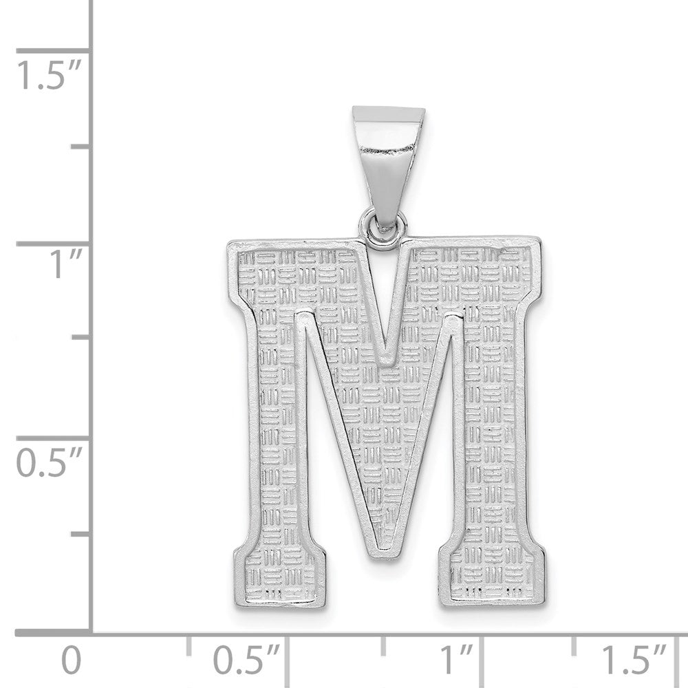 Sterling Silver Rhodium-plated Letter M Initial Pendant