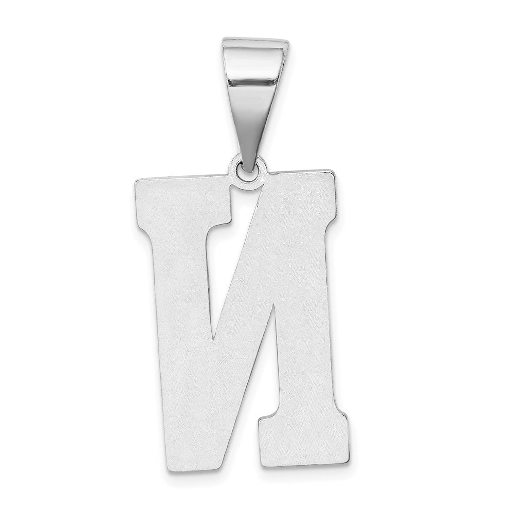 Sterling Silver Rhodium-plated Letter N Initial Pendant