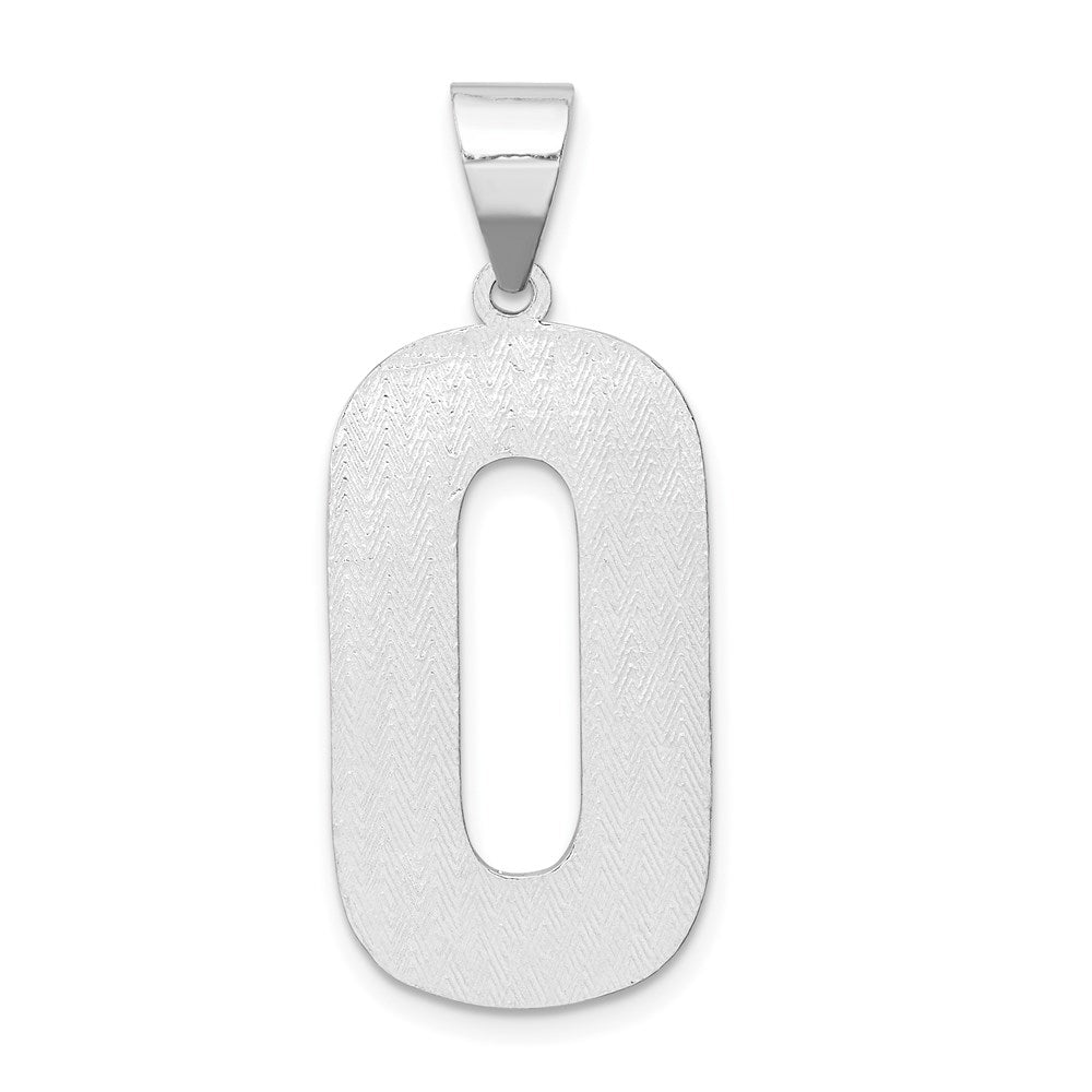 Sterling Silver Rhodium-plated Letter O Initial Pendant