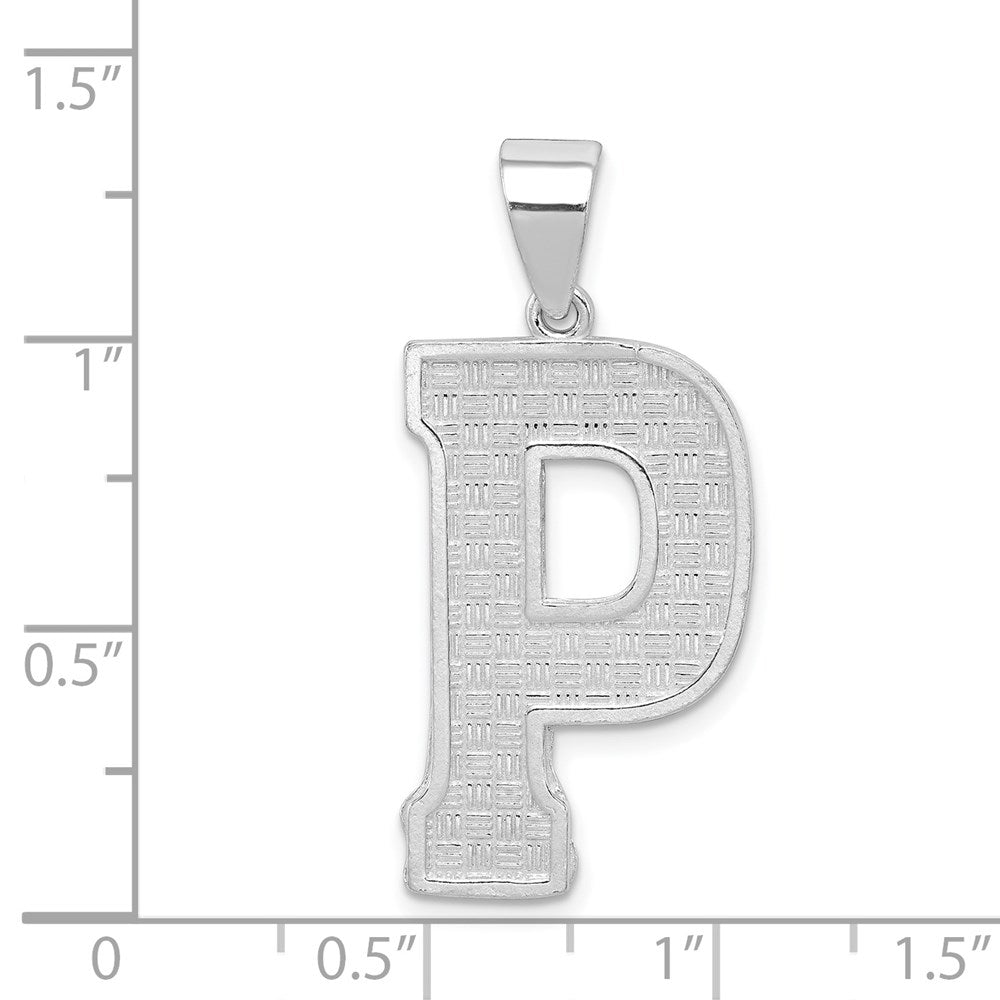 Sterling Silver Rhodium-plated Letter P Initial Pendant