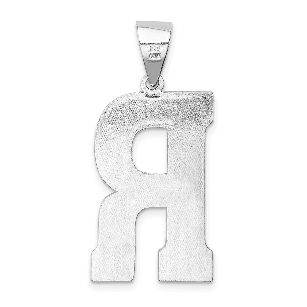 Sterling Silver Rhodium-plated Letter R Initial Pendant