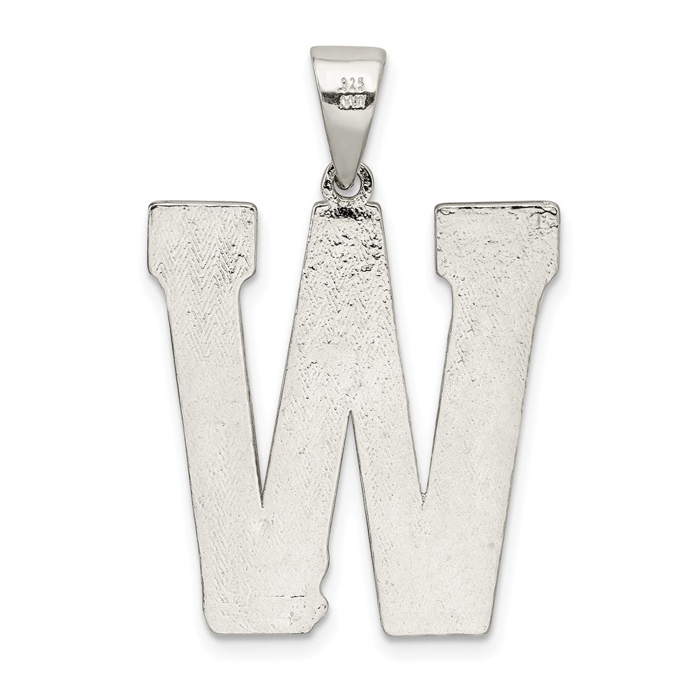 Sterling Silver Rhodium-plated Letter W Initial Pendant