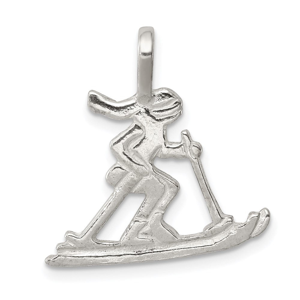 Sterling Silver Skier Pendant