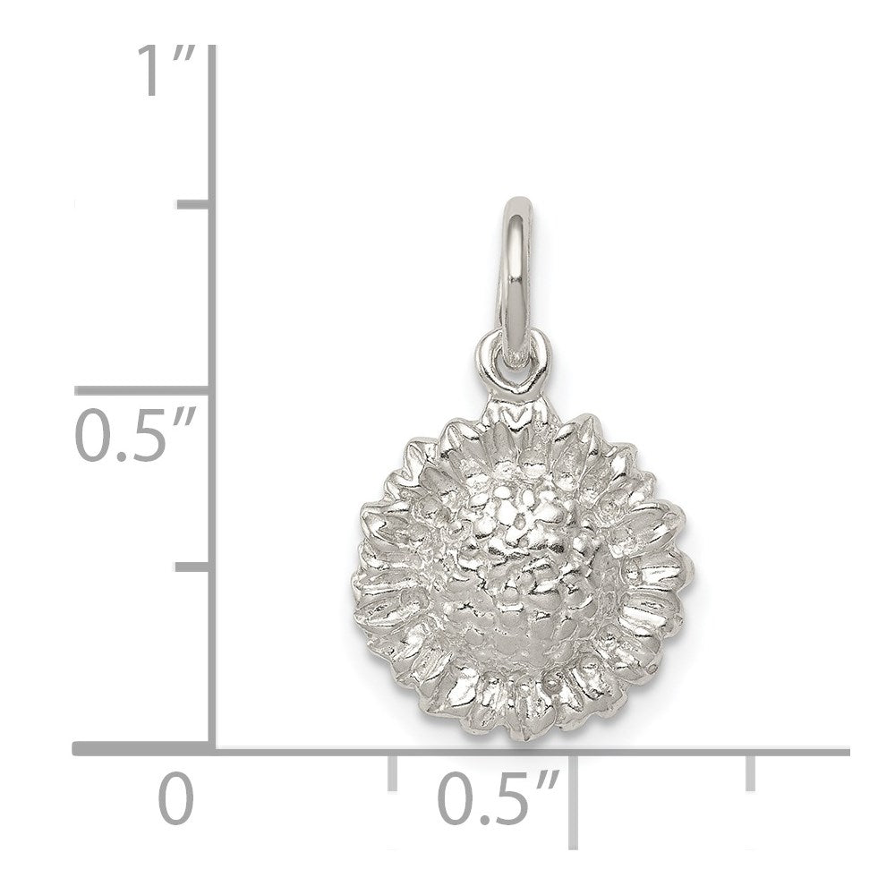 Sterling Silver Sunflower Charm