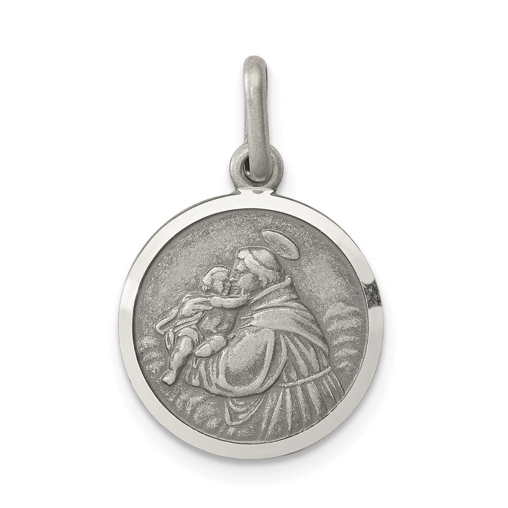 Sterling Silver Antiqued Saint Anthony Medal