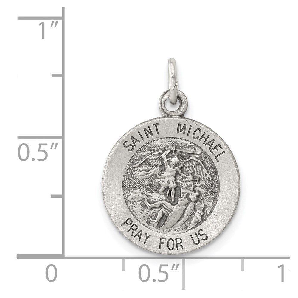 Sterling Silver Antiqued Saint Michael Medal