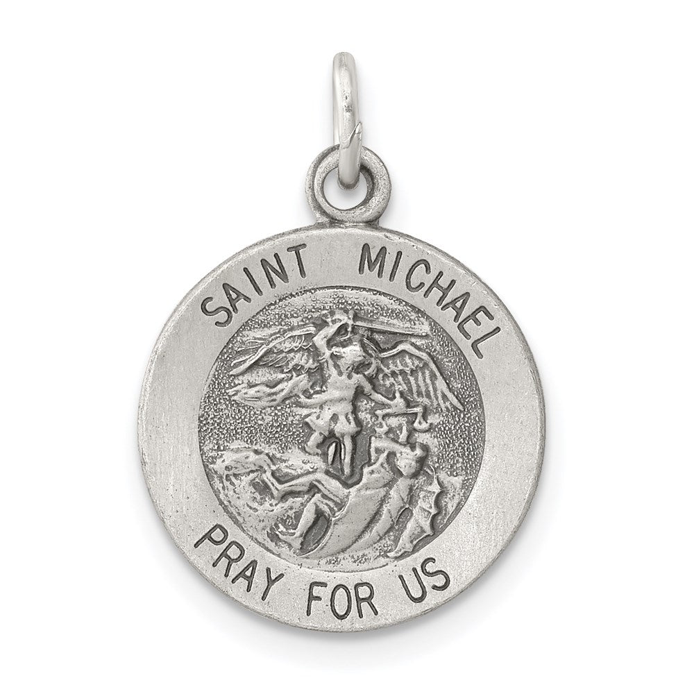 Sterling Silver Antiqued Saint Michael Medal