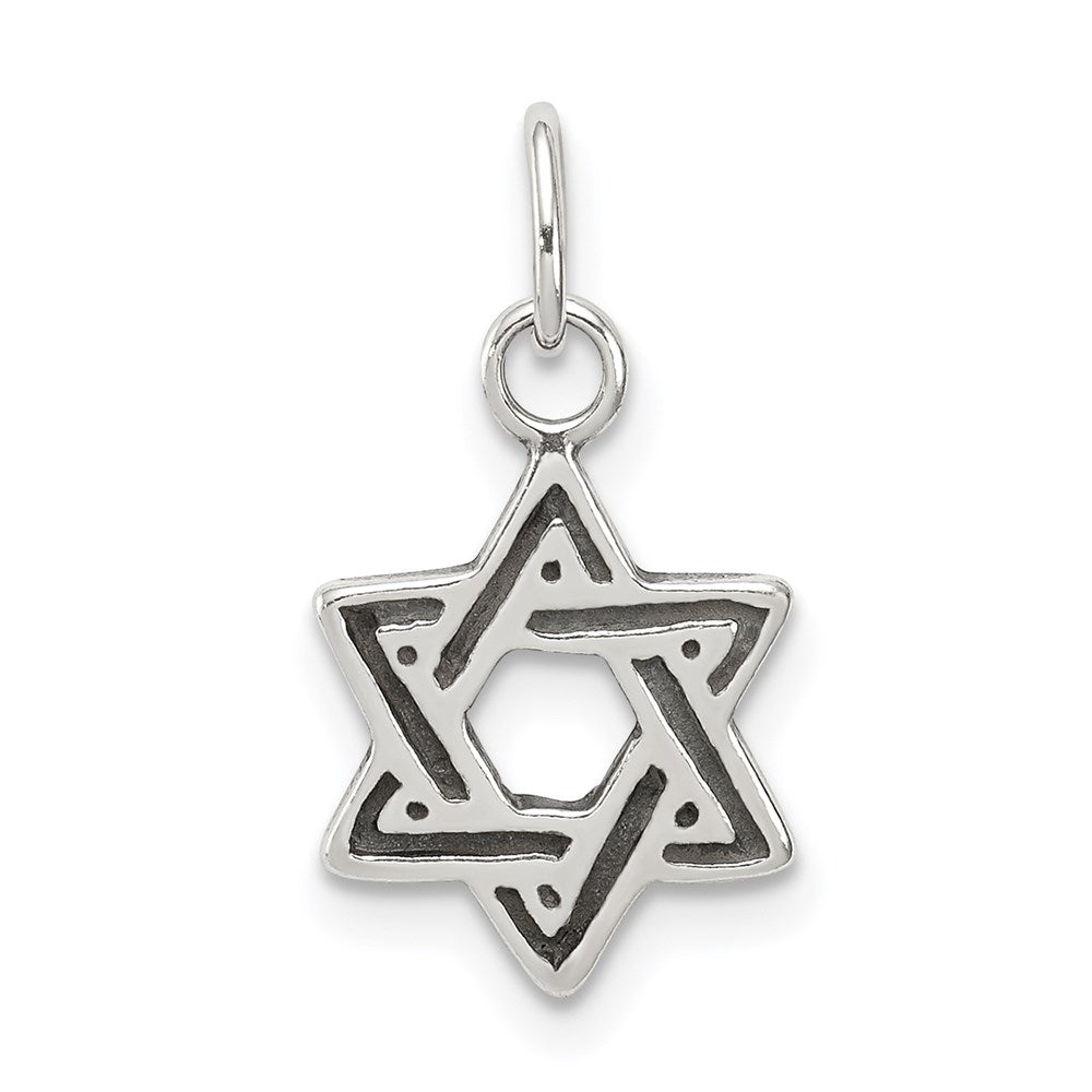 Sterling Silver Antiqued Star of David Charm