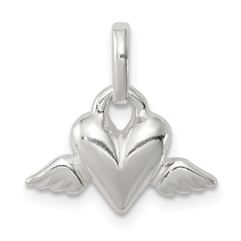 Sterling Silver Heart w/Wings Charm