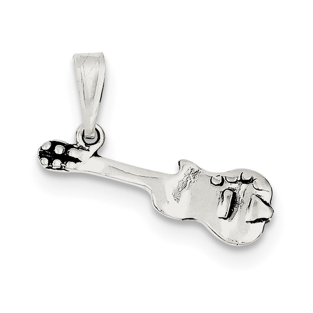 Sterling Silver Antiqued Guitar Charm