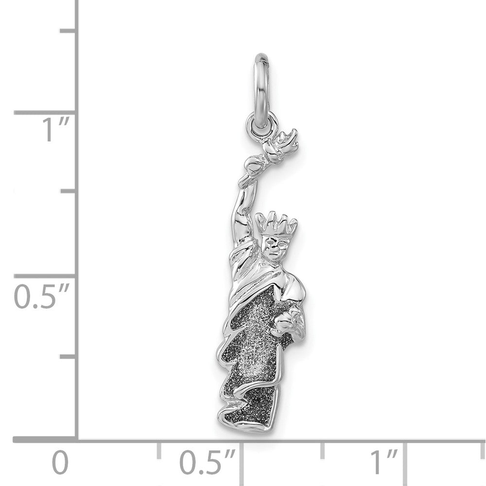 Sterling Silver Glitter Enameled Statue of Liberty Charm