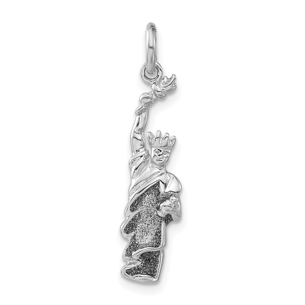 Sterling Silver Glitter Enameled Statue of Liberty Charm