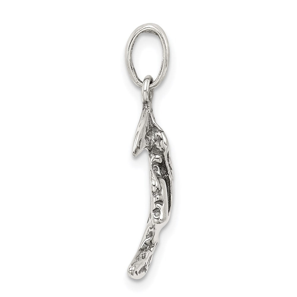 Sterling Silver Antiqued Moon Charm