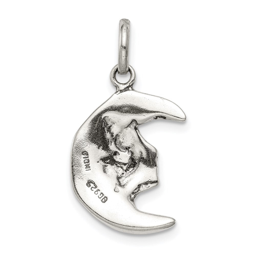 Sterling Silver Antiqued Moon Charm