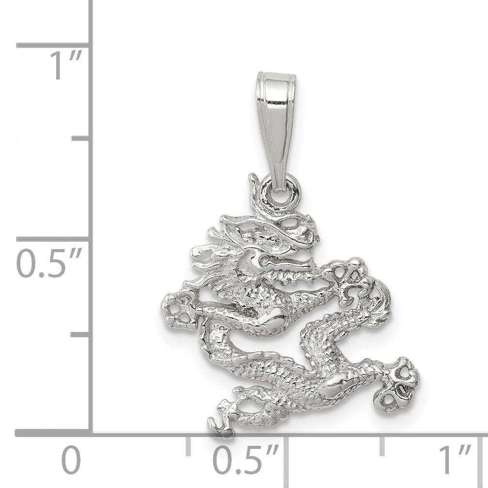 Sterling Silver Dragon Pendant QC4132