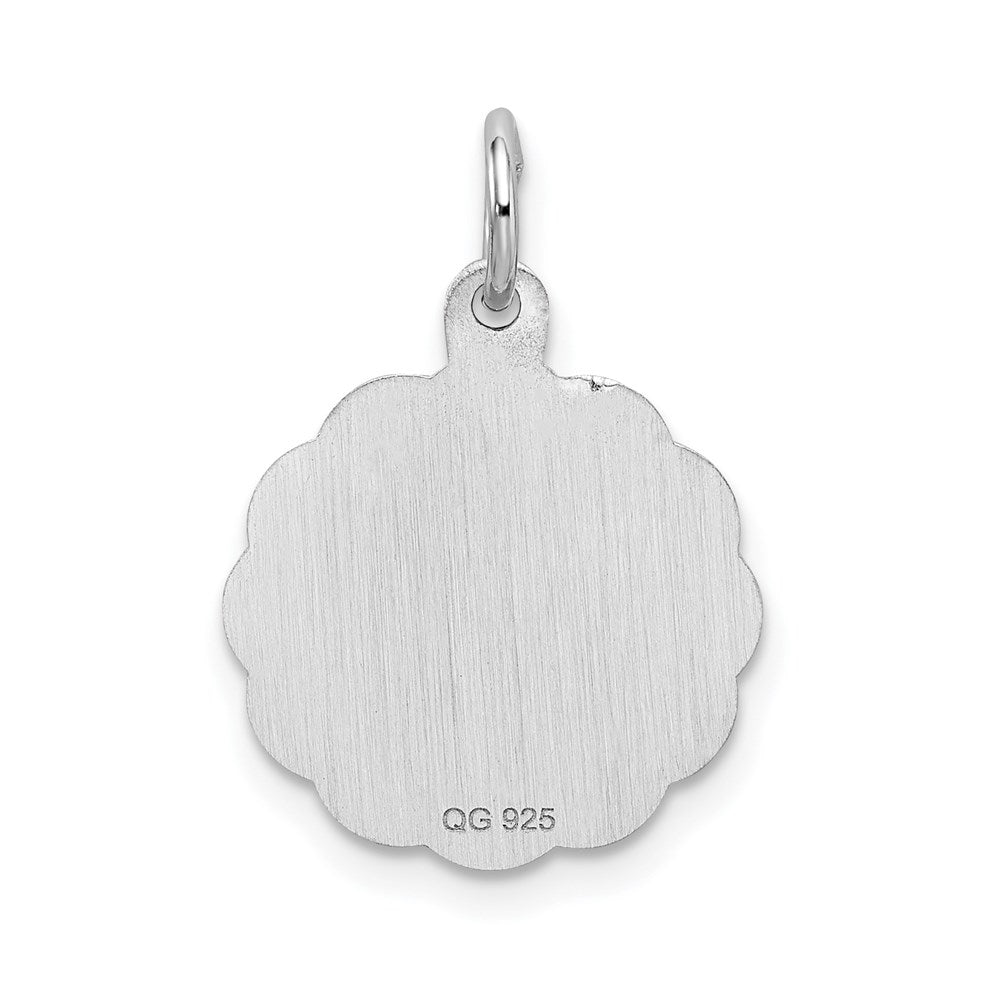 Sterling Silver/Rhodium-plated Brocaded Letter G Initial Pendant