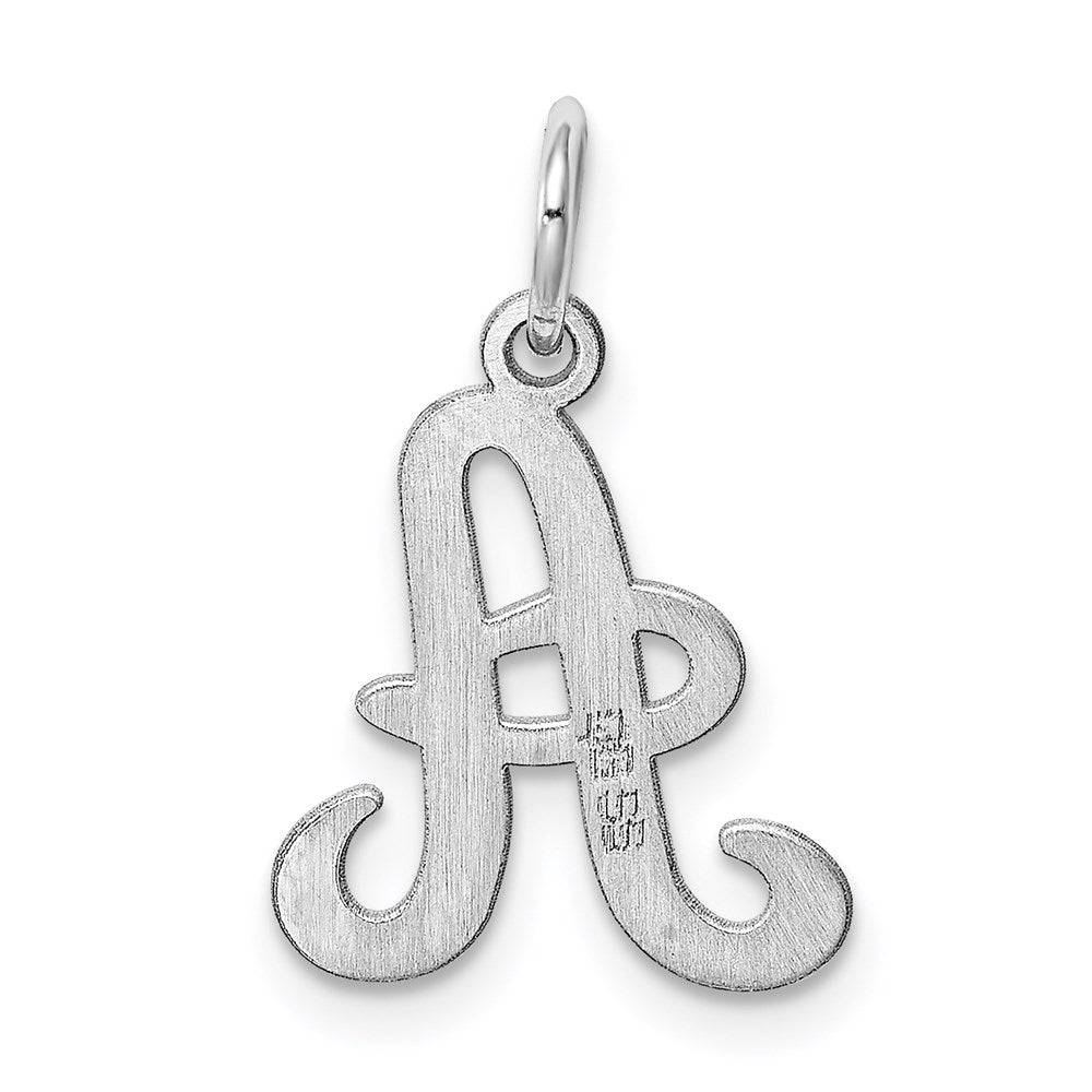 Sterling Silver Rhodium-plated Stamped Letter A Initial Charm