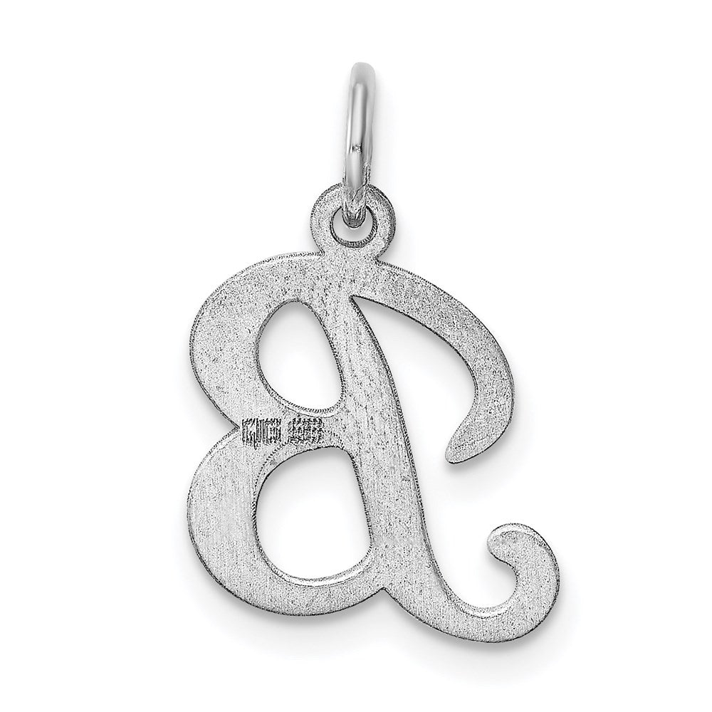 Sterling Silver Rhodium-plated Stamped Letter B Initial Charm