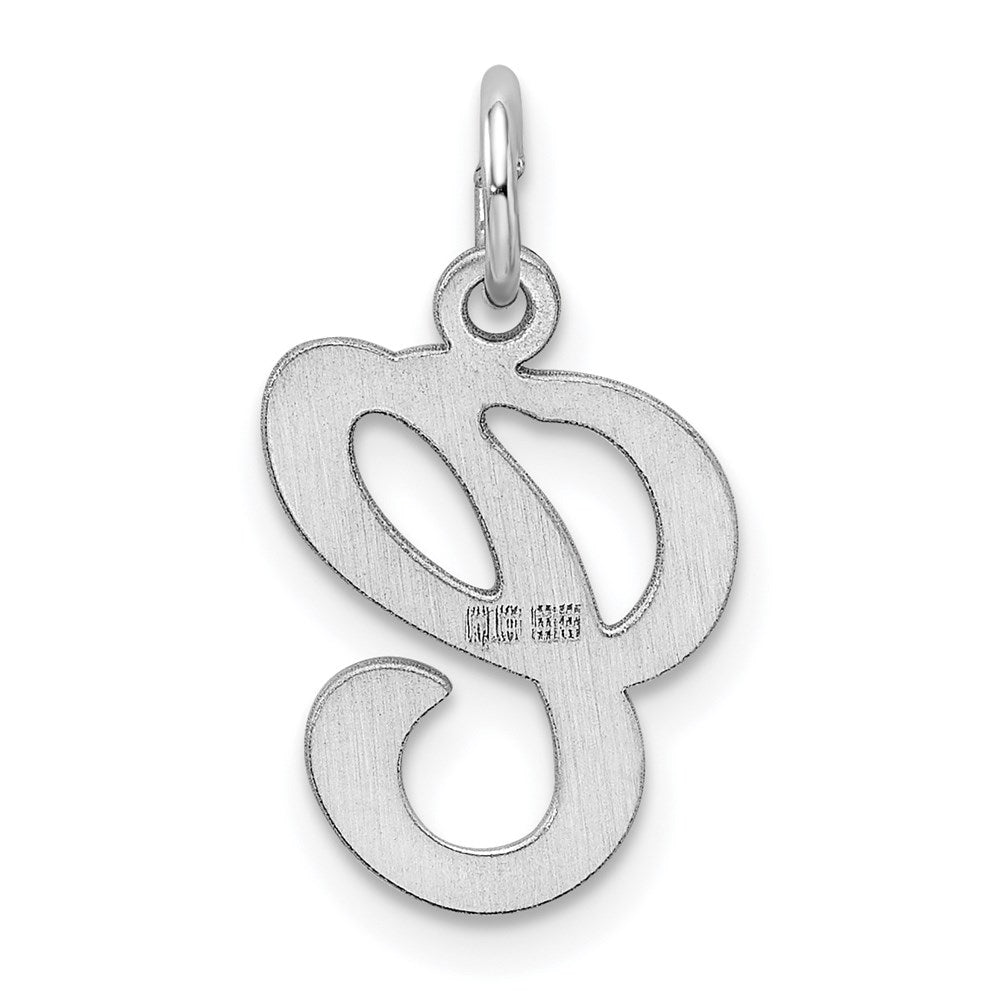 Sterling Silver Rhodium-plated Stamped Letter C Initial Charm