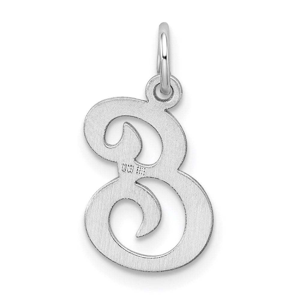 Sterling Silver Rhodium-plated Stamped Letter E Initial Charm