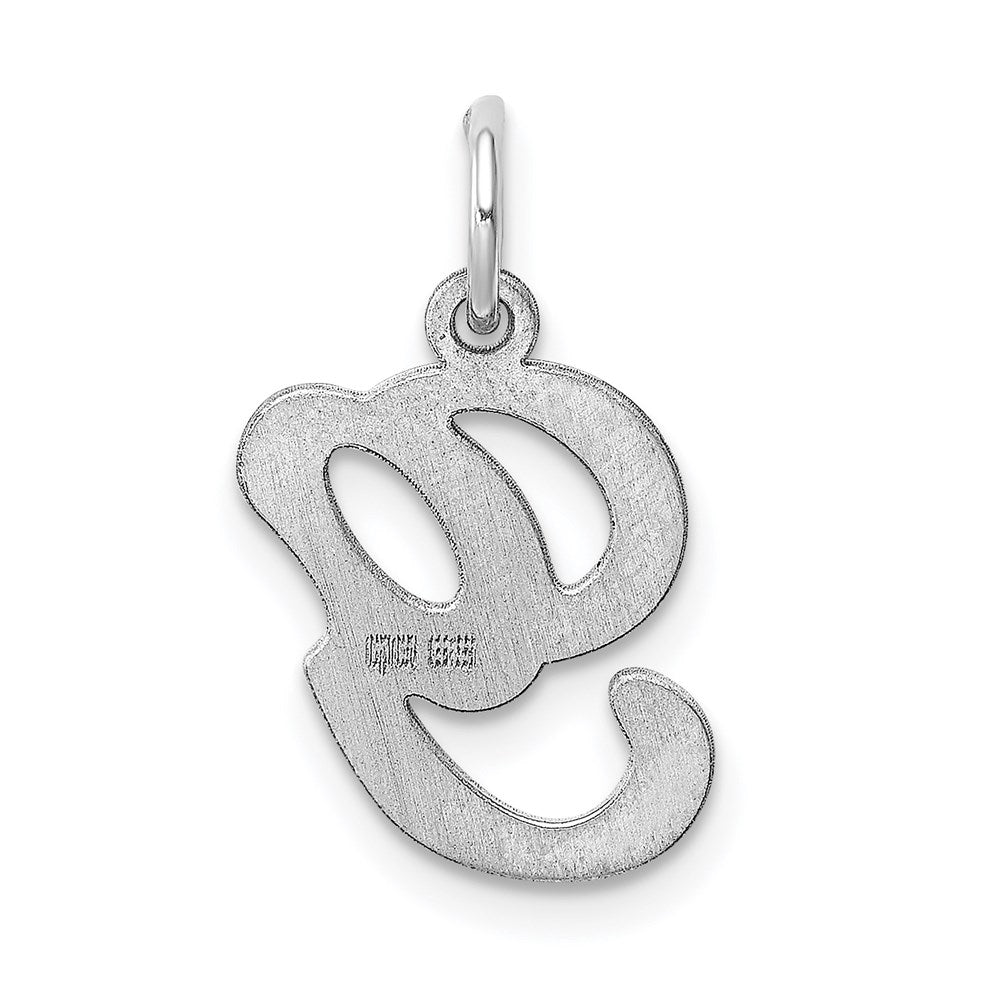 Sterling Silver Rhodium-plated Stamped Letter G Initial Charm