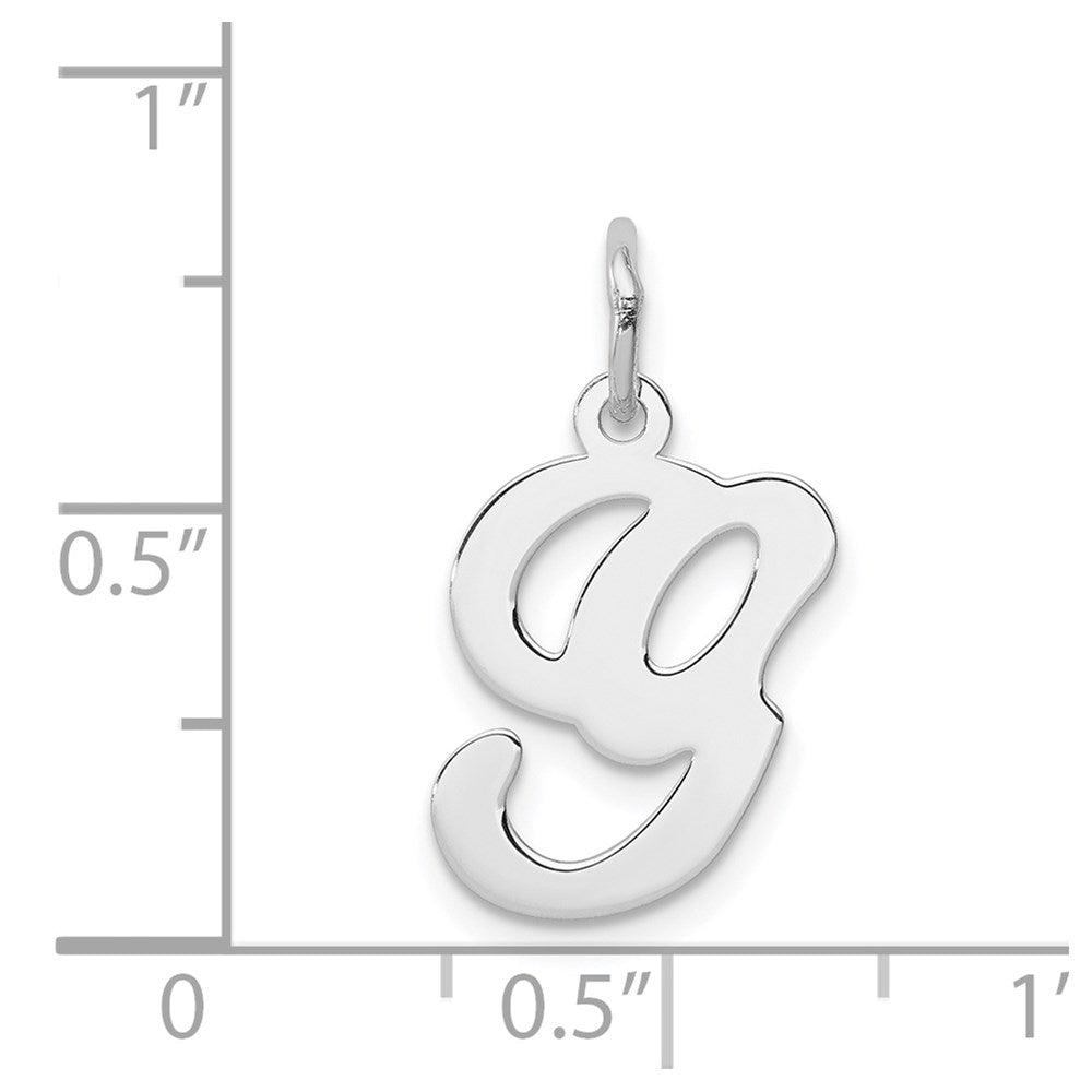 Sterling Silver Rhodium-plated Stamped Letter G Initial Charm