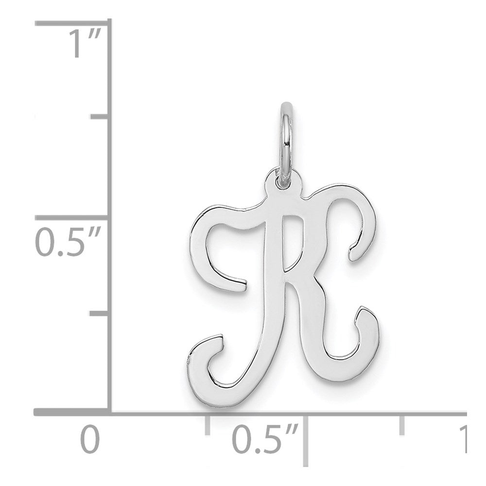 Sterling Silver Rhodium-plated Stamped Initial K Charm